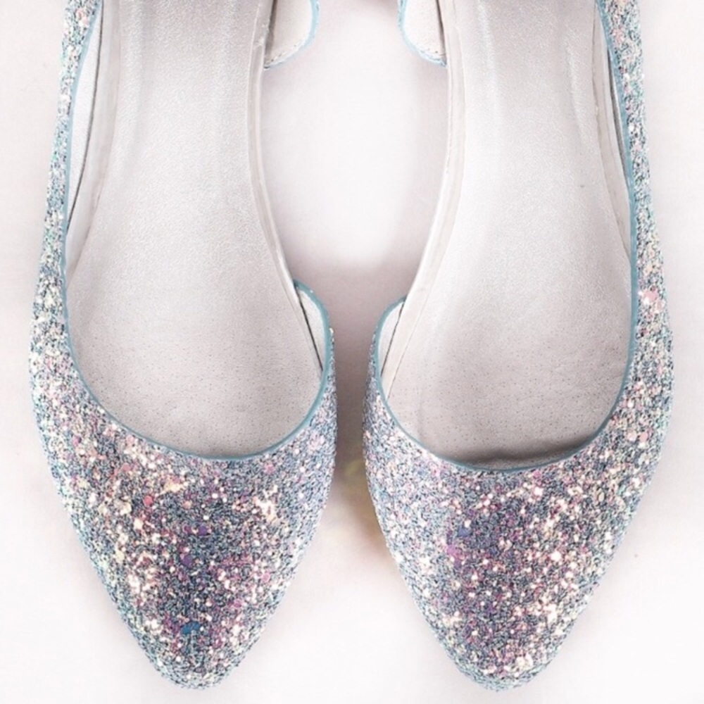 Sparkly Multicolor Shift Mermaid Glitter Flats